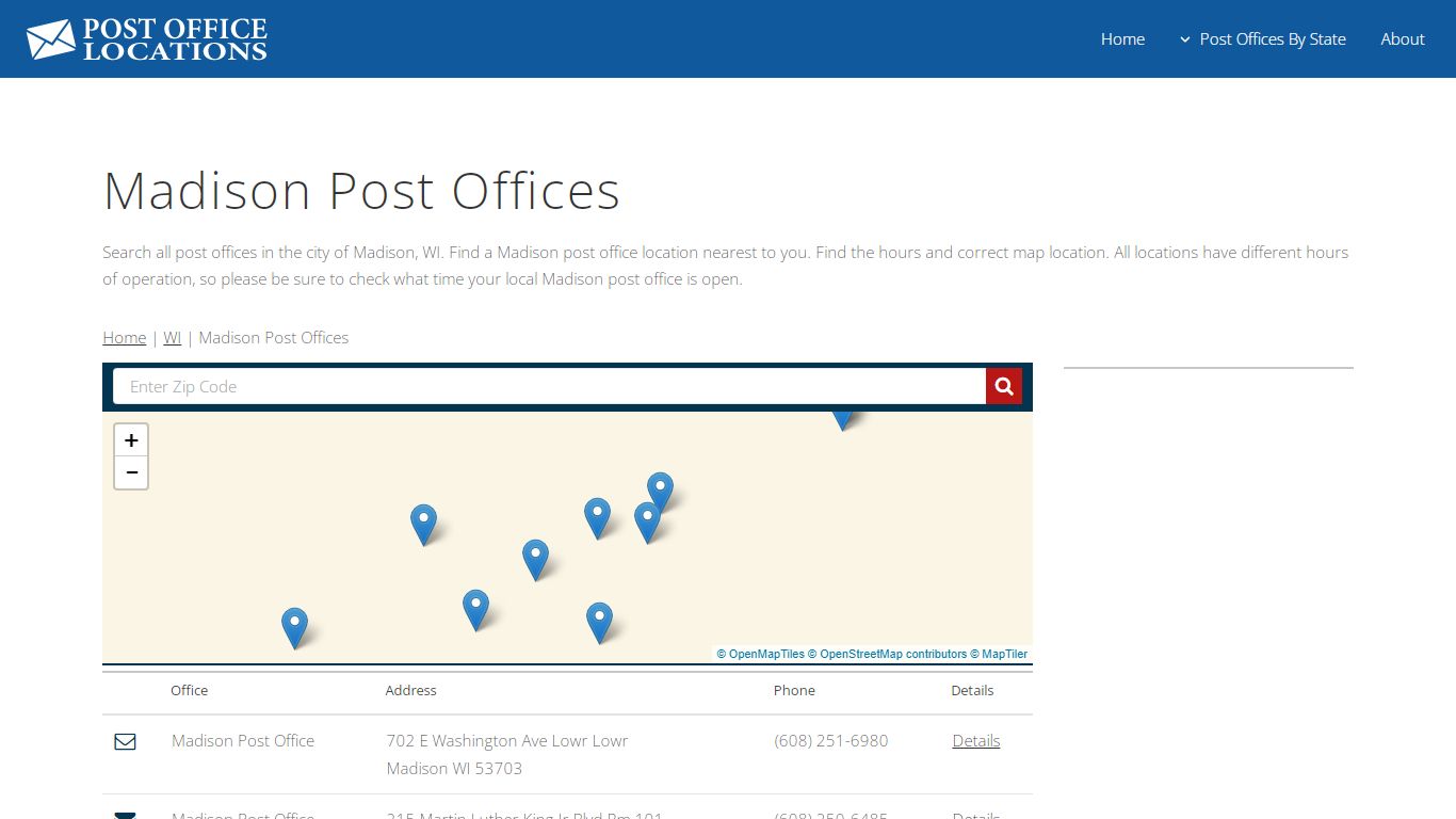 Madison Post Office | Post Offices in Madison WI